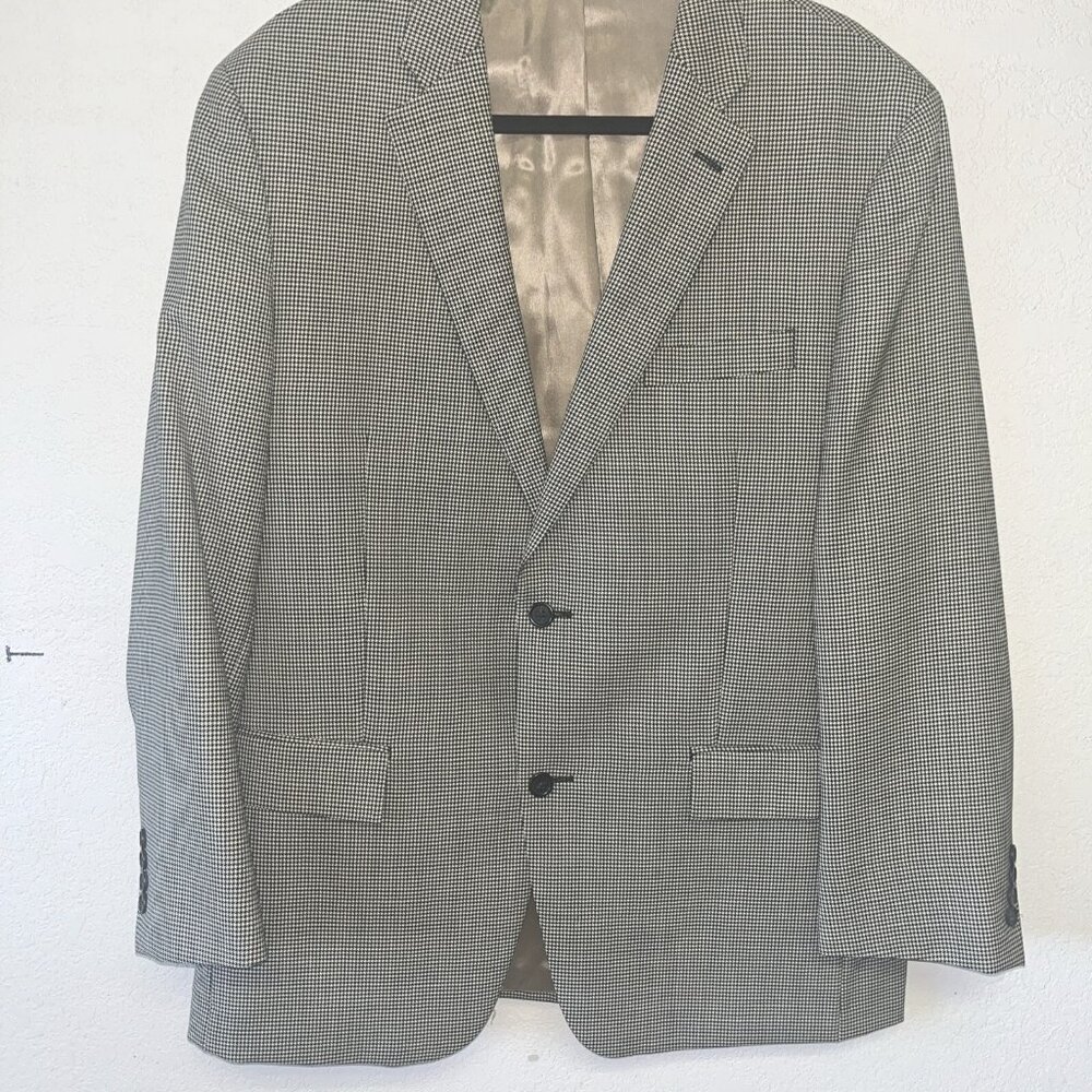 Black&white Herringbone Sz 42R Wool Men's American Living Sport Coat classy